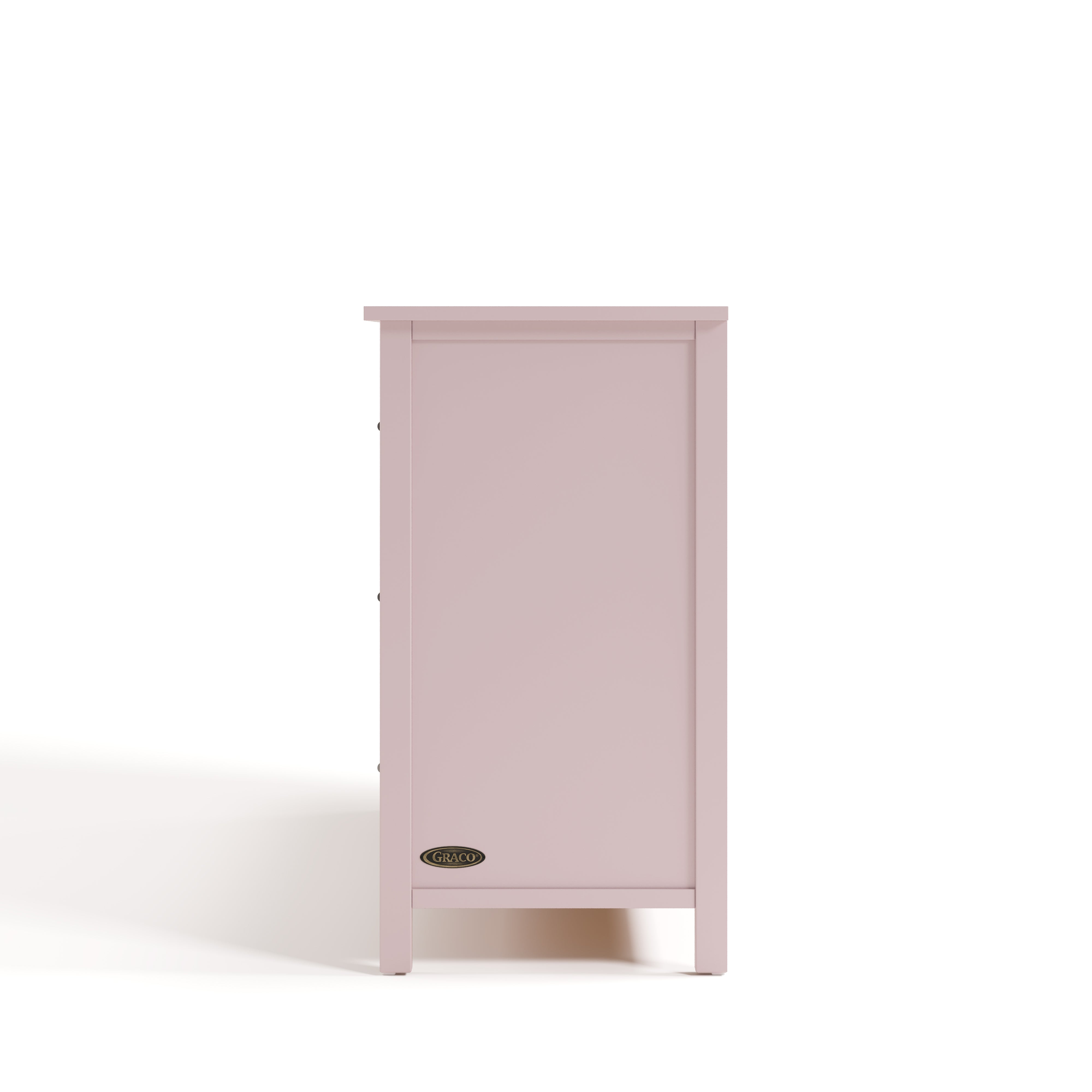 classic blush 6 drawer dresser side view