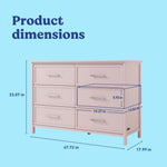 Classic blush 6 drawer dresser with dimensions