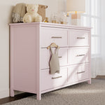 classic blush 6 drawer dresser in nursery