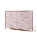 classic blush 6 drawer dresser angle view