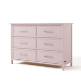classic blush 6 drawer dresser angle view