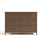 classic hazelnut 6 drawer dresser front view