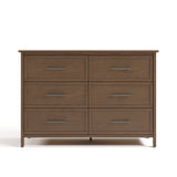 classic hazelnut 6 drawer dresser front view
