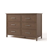 classic hazelnut 6 drawer dresser angle view