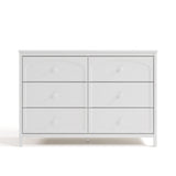 Olivia white 6 drawer dresser front view