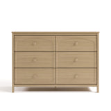 Olivia driftwood 6 drawer dresser front view