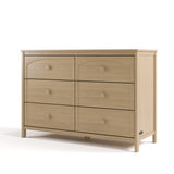 Olivia driftwood 6 drawer dresser angle view