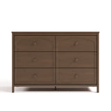 Olivia hazelnut 6 drawer dresser front view