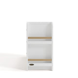 Side view of Read-with-Me 6 drawer dresser in white with driftwood