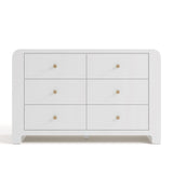 Front view of Read-with-Me 6 drawer dresser in white with driftwood