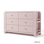 Read-with-me blush with driftwood 6 drawer dresser with 2025 Graco copyright on bottom right