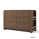 Read-with-me hazelnut with driftwood 6 drawer dresser with 2025 Graco copyright on bottom right