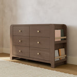 Read-with-Me 6 drawer dresser in hazelnut with driftwood in nursery