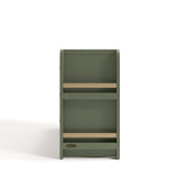 Side view of Read-with-Me 6 drawer dresser in olive with driftwood