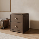 storkcraft santos 2 drawer nightstand hazelnut with driftwood in kids room