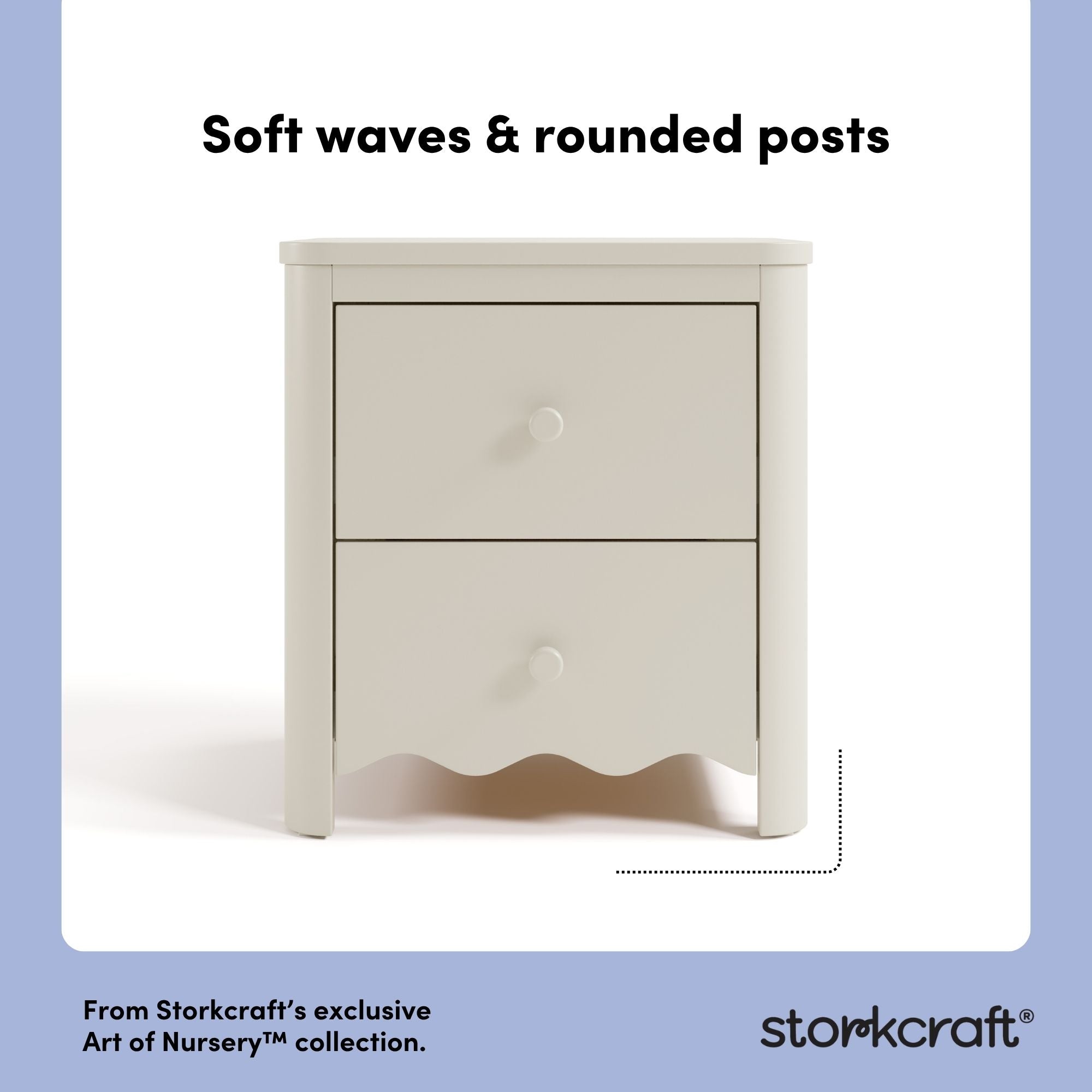 Casablanca frosted oat 2 drawer nightstand style callout