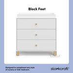 California white with driftwood 3 drawer chest with changing topper style callout