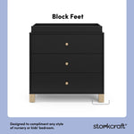 California black with driftwood 3 drawer chest with changing topper style callout