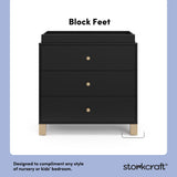California black with driftwood 3 drawer chest with changing topper style callout