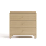 California driftwood 3 drawer chest with changing topper front view