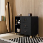 california 3 drawer combo dresser black with driftwood in kids room