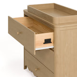 Casablanca driftwood 3 drawer chest with topper interlocking drawer closeup