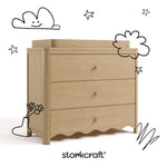 Casablanca driftwood 3 drawer chest with topper with black doodles overlaid on image