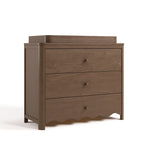 Casablanca hazelnut 3 drawer chest with topper angle view