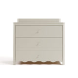 Casablanca frosted oat 3 drawer chest with topper front view