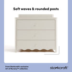 Casablanca frosted oat 3 drawer chest with topper style callout