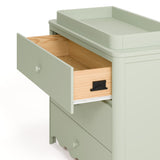 Casablanca sage 3 drawer chest with topper interlocking drawer closeup