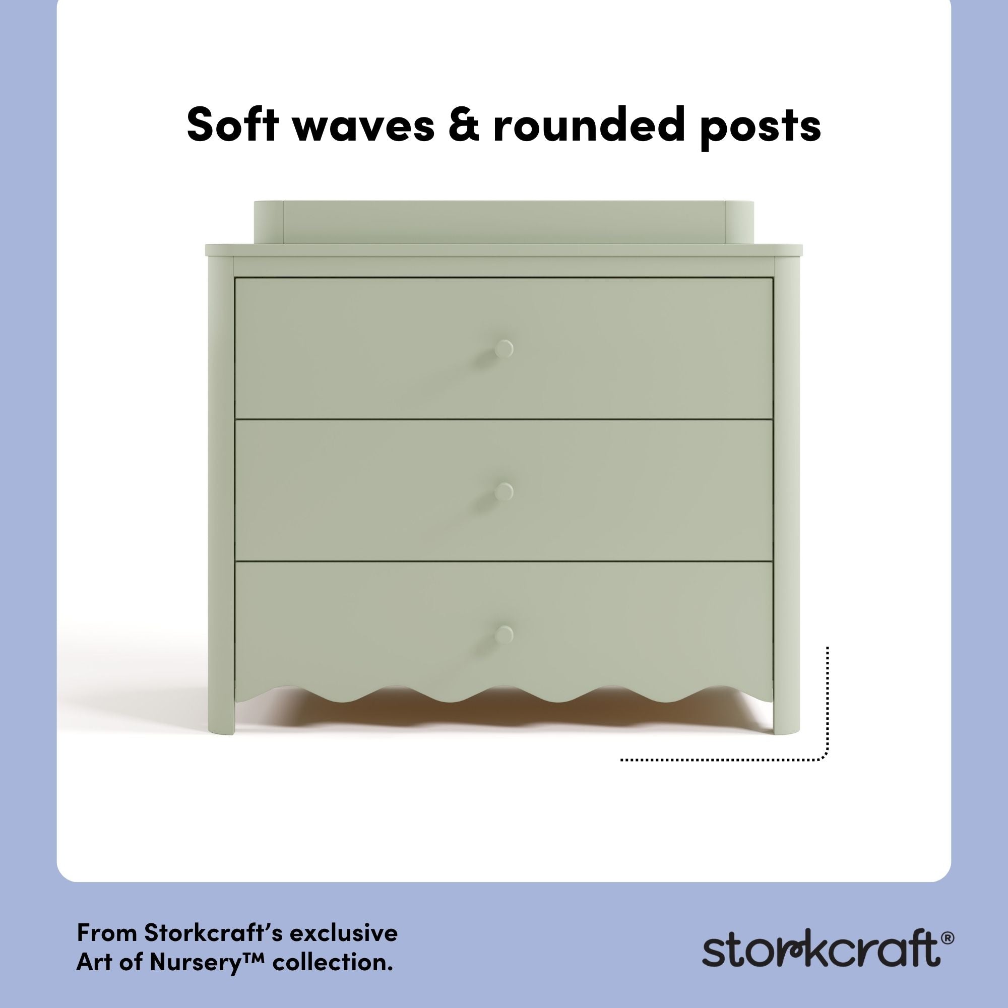 Casablanca sage 3 drawer chest with topper style callout