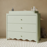 Casablanca sage 3 drawer chest with topper nursery shot with changing essentials