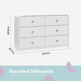 santos 6 drawer white with driftwood dresser dimensions callout