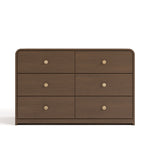 santos hazelnut 6 drawer dresser front view