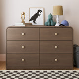 santos hazelnut 6 drawer dresser in kids room