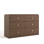 santos hazelnut 6 drawer dresser angle view