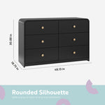 santos 6 drawer black with driftwood dresser dimensions callout