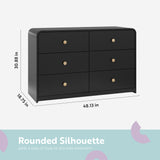 santos 6 drawer black with driftwood dresser dimensions callout