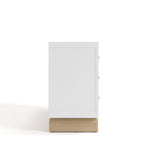 Santorini white with driftwood 6 drawer double dresser side view