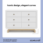 Santorini white with driftwood 6 drawer double dresser style callout