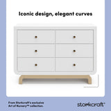 Santorini white with driftwood 6 drawer double dresser style callout