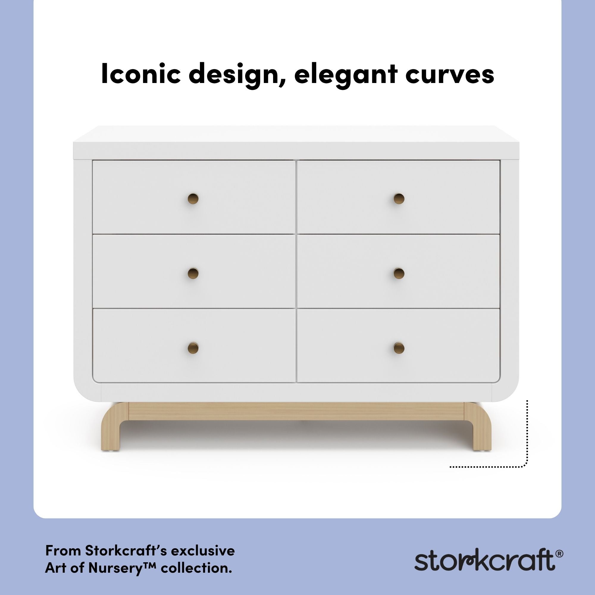 Santorini white with driftwood 6 drawer double dresser style callout