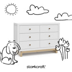 Santorini white with driftwood 6 drawer double dresser with black doodles overlaid on image