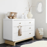 Santorini white with driftwood 6 drawer double dresser in nursery