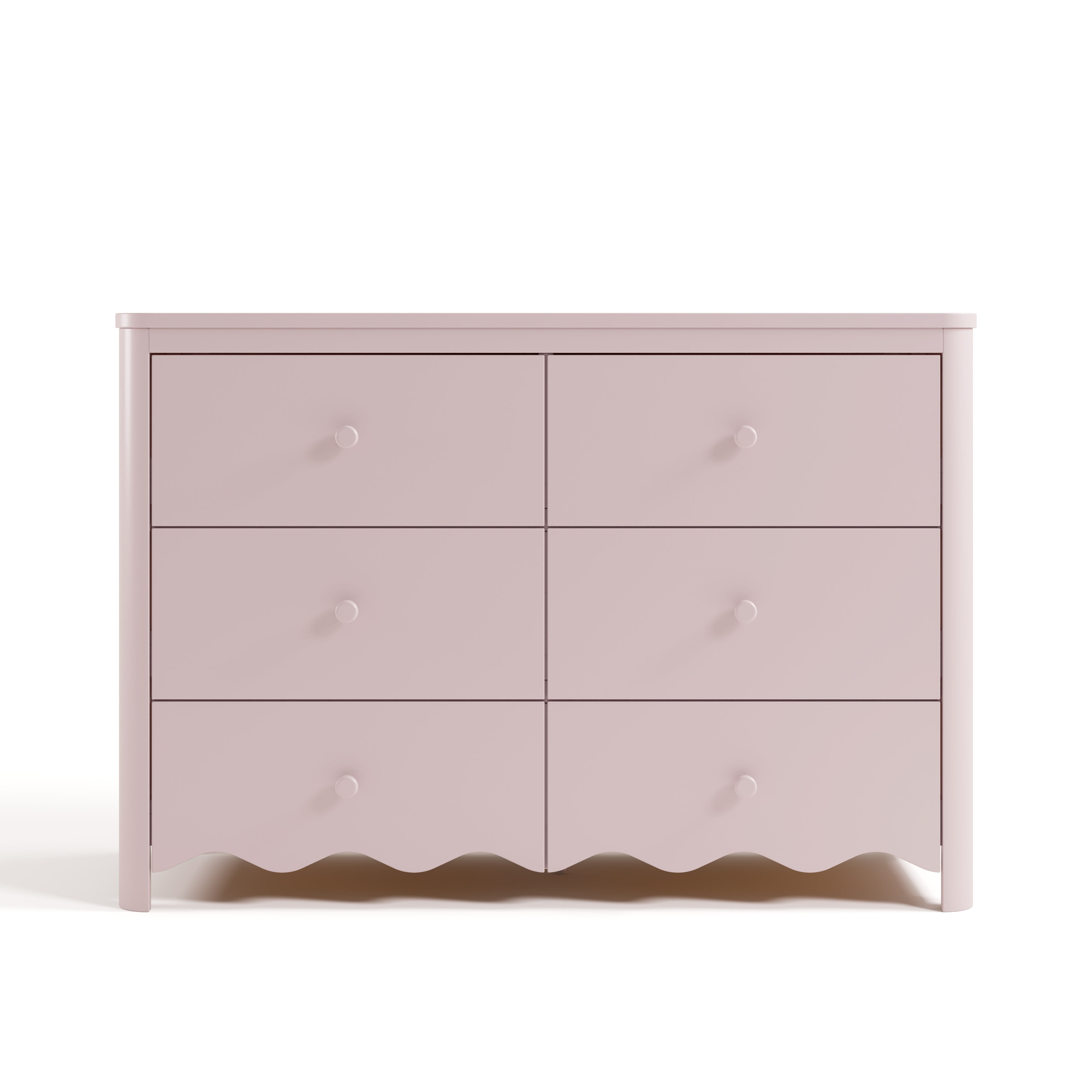 Storkcraft Casablanca blush 6 drawer dresser front view
