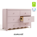 Storkcraft Casablanca blush 6 drawer dresser GGG and PTPA certifications callout