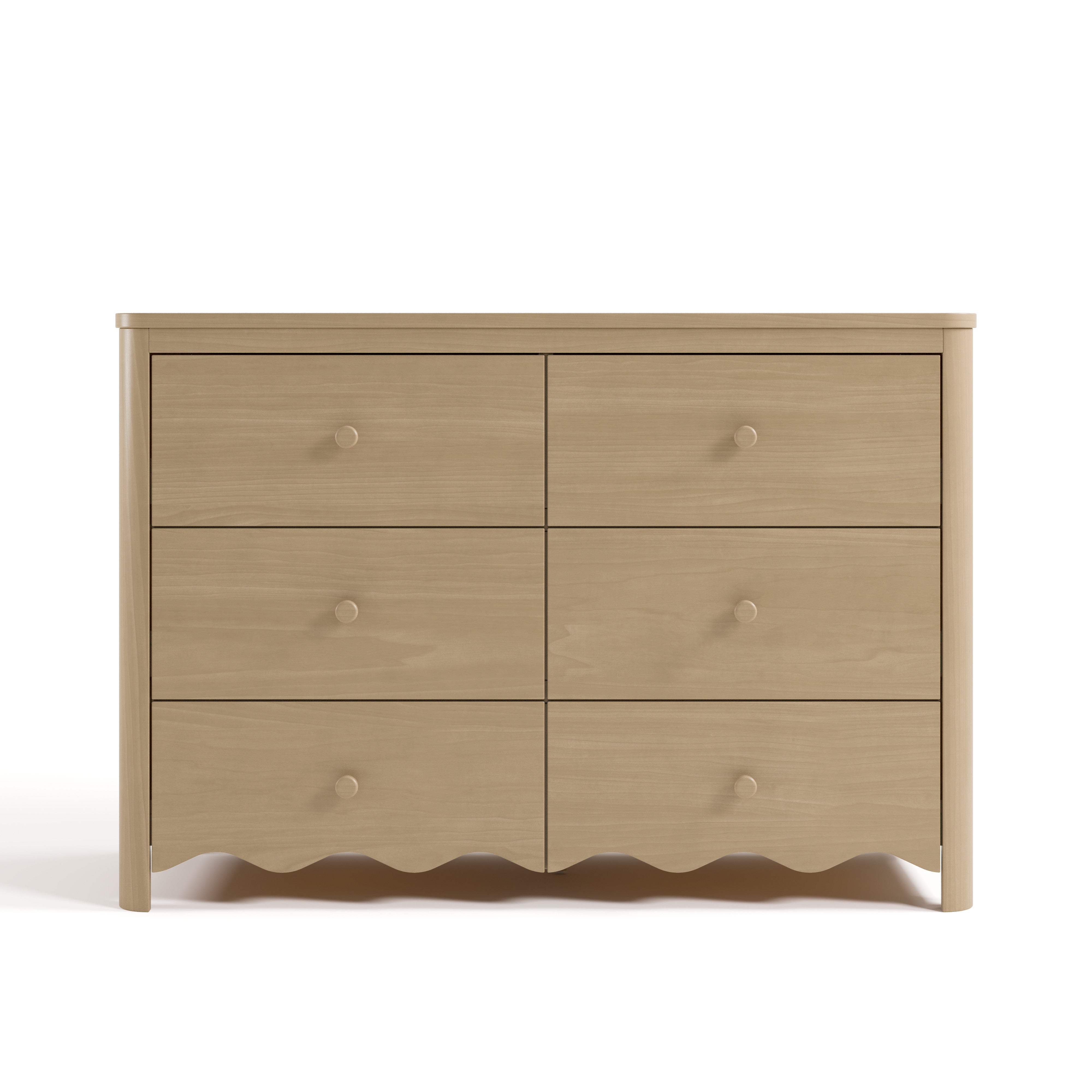 Storkcraft Casablanca driftwood 6 drawer dresser front view
