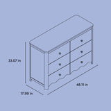 Storkcraft Casablanca 6 drawer dresser dimensions