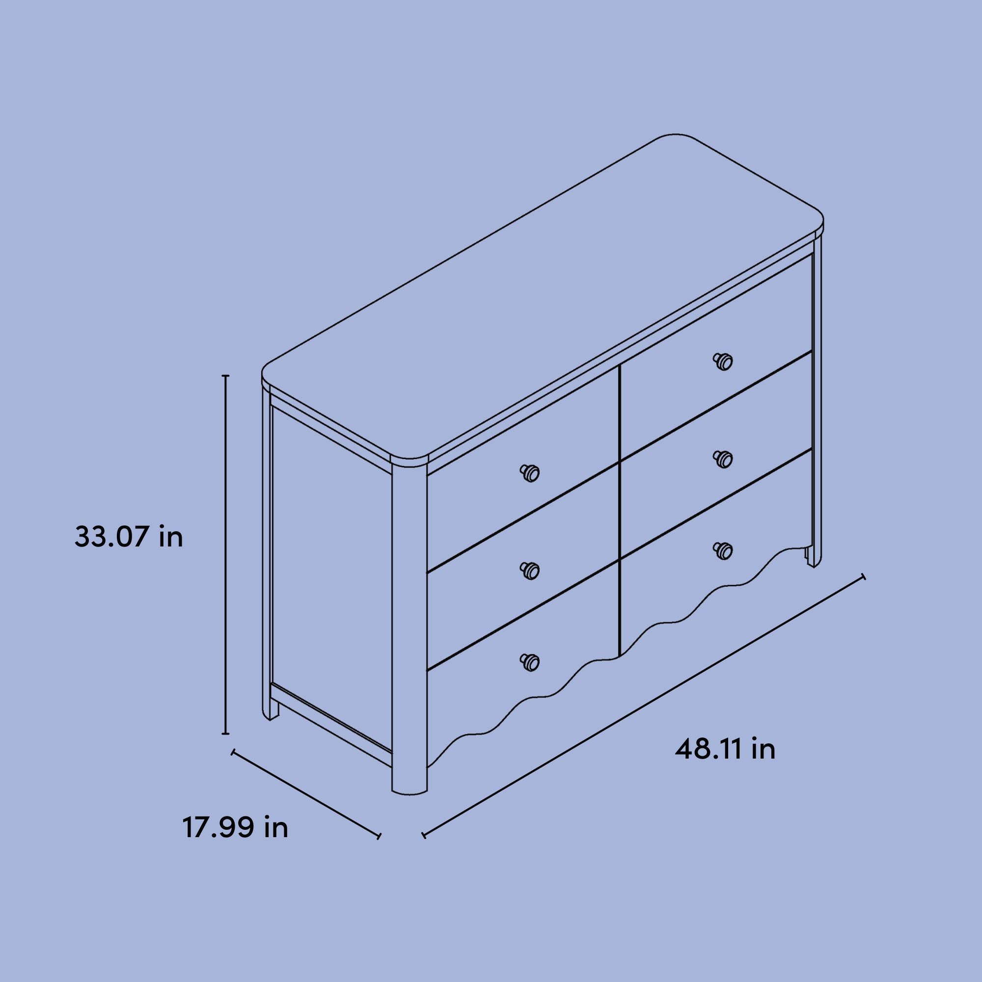 Storkcraft Casablanca 6 drawer dresser dimensions